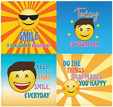 Creanoso Happy Face Stickers (10-Sheet) – Total 120 pcs (10 X 12pcs) Individual Small Size 2.1 x 2. Inches, Waterproof, Unique Personalized Designs, Decor Art Decal for Boys & Girls, Children, Teens