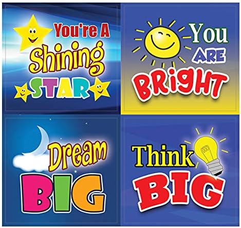 Creanoso Colorful Inspirational and Motivational Quotes Stickers (20-Sheet) - Individual Small Size Unique Personalized Themes Designs, Any Flat Surface DIY Decoration Art Decal for Children