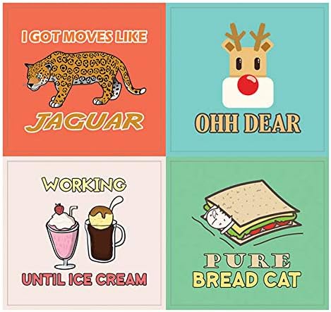 Creanoso Silly Funny Puns Stickers (10-Sheet) – Total 120 pcs (10 X 12pcs) Waterproof, Unique Personalized Themes Designs, DIY Decoration Art Decal for Boys & Girls, Children, Teens