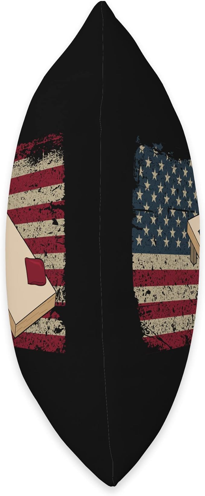 Cornhole Player America Flag Tee I Proud Bean Bag Game Board Throw Pillow, 16x16, Multicolor