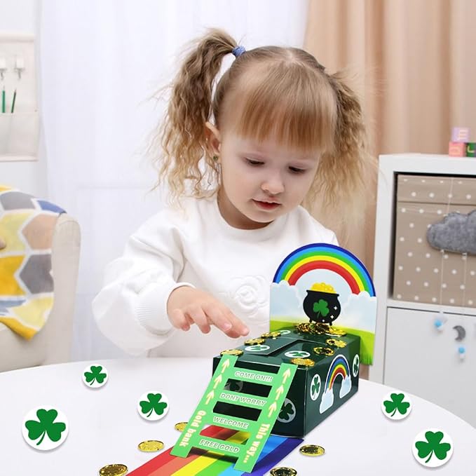 DQFAQYY St Patricks Day Decorations DIY to Catch a Leprechaun Trap Craft Kit for St Patricks Day Party Supplies