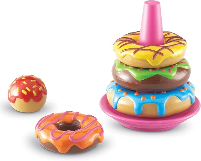 Learning Resources Smart Snacks Stack 'em Up Doughnuts - 7 Pieces, Ages 18+ months Fine Motor Skills Toys, Toddler Counting Toys, Donut Toys, Educational Toys for Kids