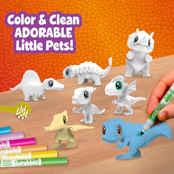 Crayola Scribble Scrubbie Pets Dinosaur Glow Combo Pack, Dinosaur Toys for Kids, Ages 3, 4, 5,