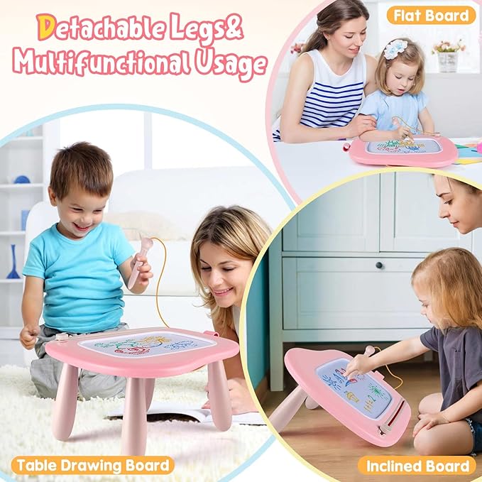 Smasiagon Magnetic Drawing Board for Kids- Girls Toys for Toddler 1-3 - Portable Doodle Board Educational Toys for Ages 2-4 - Birthday Easter Valentines Day Gift(Pink