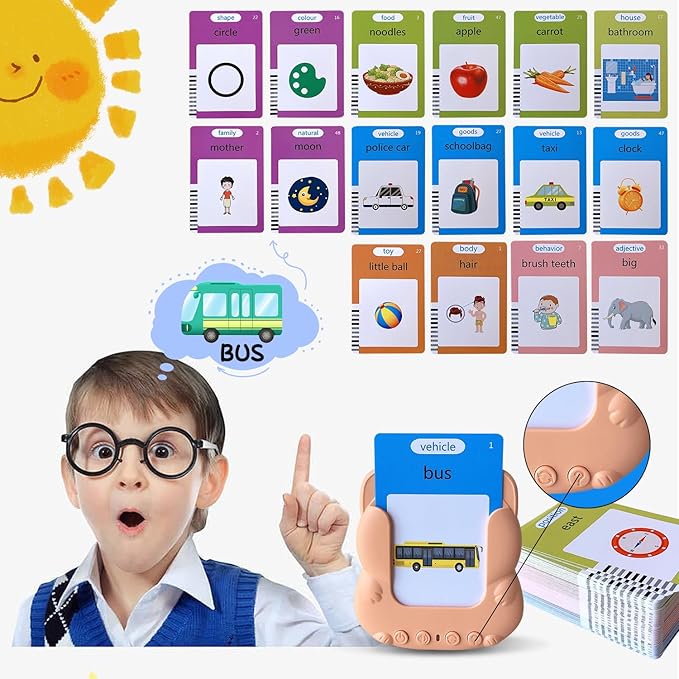 Talking Flash Cards Toddler Toys,Kids Toddler Flash Cards with 224/510 Sight Words,Montessori Toys,Bilingual English-Spanish,Learning Educational Toys for Kids Ages (510 -Sight Words)