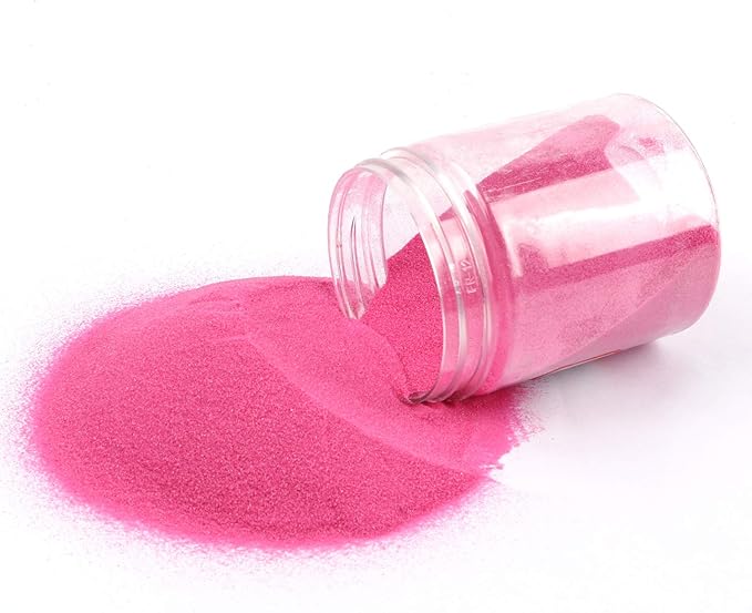 Shiny Stone Colorful Sand,Rainbow Sand,Art Sand,Colored Sand,Craft Sand,Decorative Wedding Vibrant Sand, 250g/0.55lb/8.81oz for Wedding Succulent Terrarium Vase (Bright Pink)