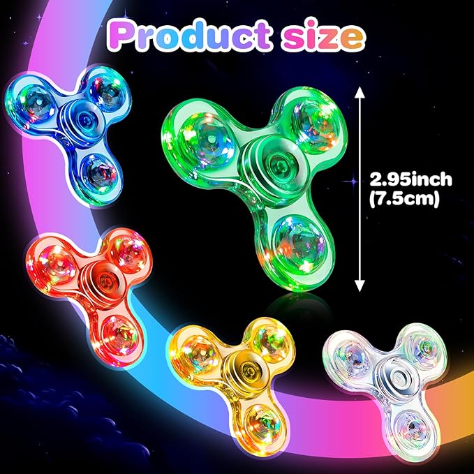 FIGROL 5 Pack Fidget Spinners|LED Light Up Fidget Spinners for Children|Party Favors|Goodie Bag Stuffers Classroom Prizes