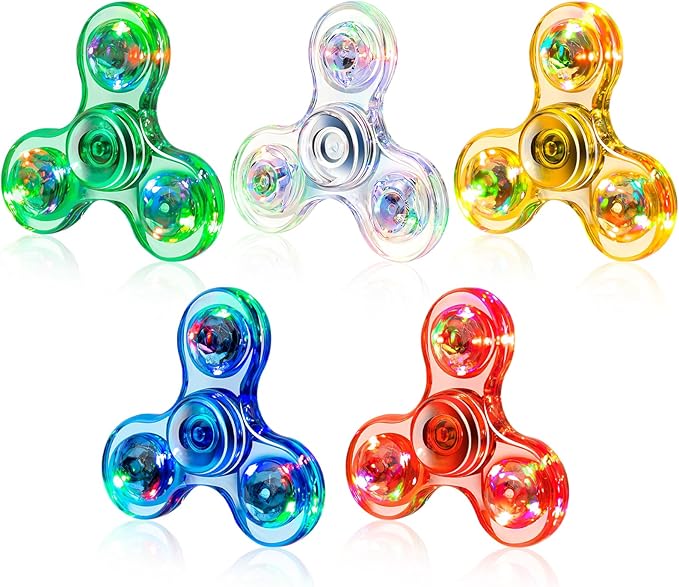 FIGROL 5 Pack Fidget Spinners|LED Light Up Fidget Spinners for Children|Party Favors|Goodie Bag Stuffers Classroom Prizes