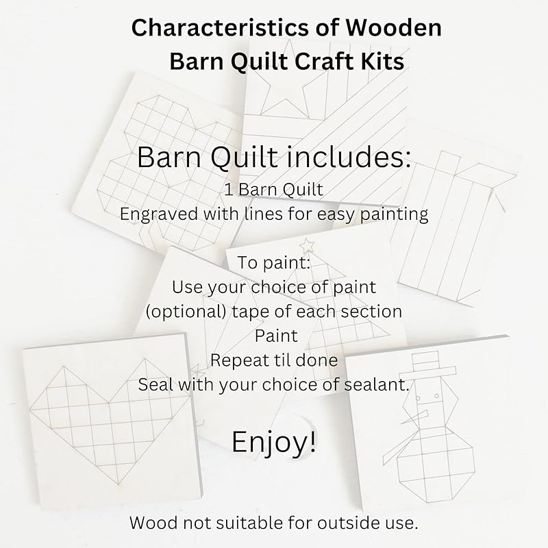 Unfinished Floral Barn Quilt Square Wooden Sign, Country Decor Canvas Quilts Blocks (18 inches, Large Flower)