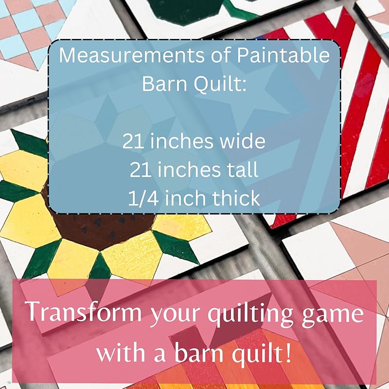 Spring Floral Unfinished Barn Quilt Square Wooden Sign, Country Decor Canvas Quilts Blocks (21 inches, Tulip) AVTRBoutique