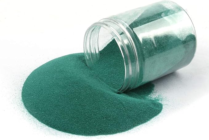 Shiny Stone Colorful Sand,Rainbow Sand,Art Sand,Colored Sand,Craft Sand,Decorative Wedding Vibrant Sand, 40 Colors 250g/0.55lb/8.81oz for Kids Creativity Wedding Succulent Terrarium Vase (Blue Green)