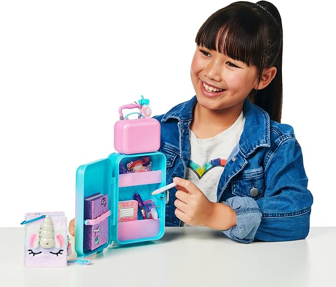 REAL LITTLES Unicorn Travel Pack with Toy Suitcase, Carry Bag, Unicorn Journal and 15 Surprise Toy Accessories Inside - Amazon Exclusive