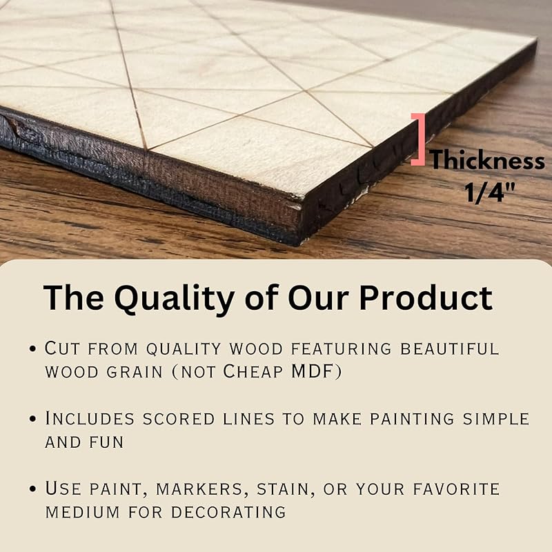 Unfinished Barn Quilt Kit Tangled Square Wooden Sign to Paint, Country Decor Wall Art Painting Wood Quilts Block Kits (6 inches, Slip Knot) AVTRBoutique