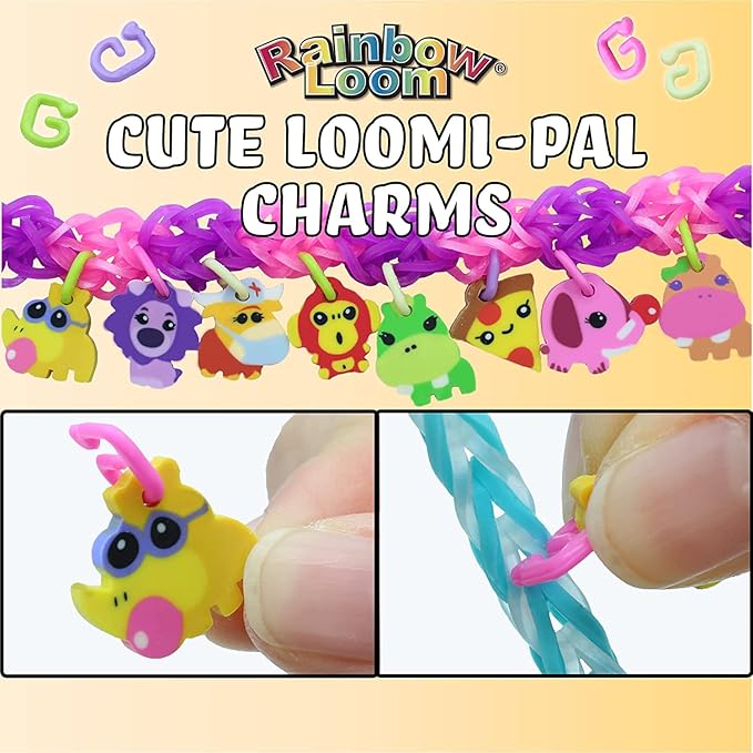 Rainbow Loom® Loomi-Pals Dino Collectible, Features 30 Mystery Cute Dino Themed Charms and 600 Colorful Rubber Bands All in a RESEALABLE Bag, Great Gifts for Boys and Girls 7+