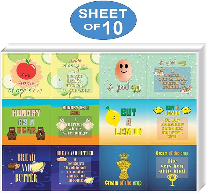Creanoso Funny Food Puns Stickers Series III (10-Sheet) – Employee Rewards – Awesome Stocking Stuffers Gifts for Boys & Girls, Men, Women, Teens – Classroom School Reward Incentives – Decal Decor