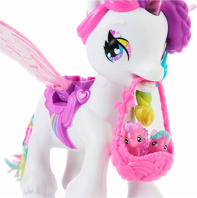 Hatchimals CollEGGtibles, Hatchicorn Unicorn Toy with Flapping Wings, Over 60 Lights & Sounds, 2 Exclusive Babies, Kids Toys for Girls Ages 5 and up