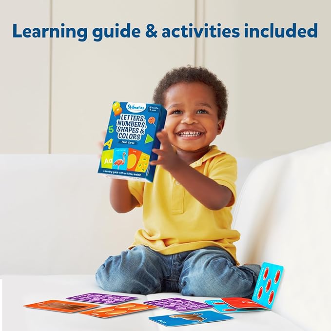 Skillmatics Thick Flash Cards for Toddlers - Letters, Numbers, Shapes & Colors, Montessori Toys & Games, Preschool Learning Activities, Gifts for Kids Ages 1, 2, 3, 4 Years