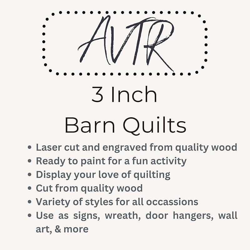 Mini Unfinished Barn Quilt Square Wooden Sign, Country Decor Canvas Quilts Blocks Bulk Set of 4 (3 inches, Star of the Milky Way)