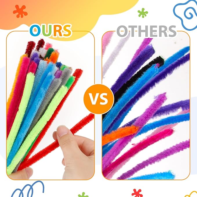 Caydo 200 Pieces White Pipe Cleaners Craft Chenille Stems for DIY Art Creative Crafts Party Decorations (12 Inch x 6 mm)