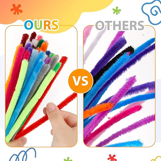 Caydo 324 Pieces Pipe Cleaners 27 Colors Chenille Stems for DIY Art Creative Crafts Project Decorations (6 mm x 12 Inch)