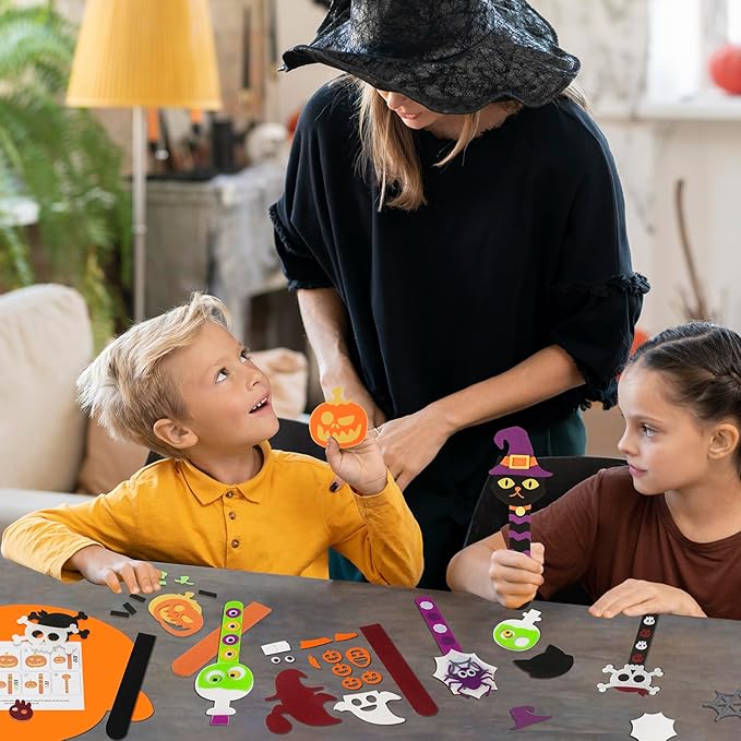 Halloween Crafts for Kids, 24Pack Halloween Bookmark DIY Craft, Halloween Party Favor Trick or Treat, Halloween Goodie Bag Gifts Toys, Halloween Classroom Prizes for Kids Art Activities