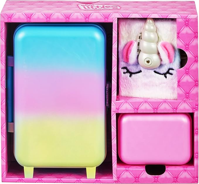 REAL LITTLES Unicorn Travel Pack with Toy Suitcase, Carry Bag, Unicorn Journal and 15 Surprise Toy Accessories Inside - Amazon Exclusive