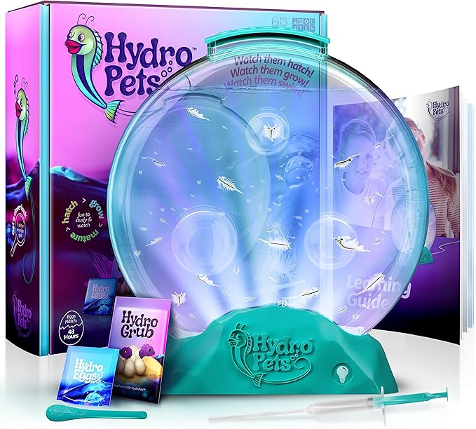 Live Sea Pets Habitat Kit, Light Up Tank - Science Experiments Kits - Educational STEM Kids Toys for Boys & Girls Age 6, 7, 8, 9, 10-12+ Year Old Toy Gifts - Hatch & Grow Aquatic HDROPT