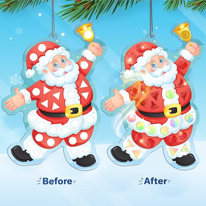Imagimake Mirror Mosaic Christmas Kids Art Set | DIY Craft Kit | Foil Stickers for Kids | Birthday Gift for Girls and Boys Ages 3,4,5,6,7,8 | Christmas Toys for Girls Age 4,5,6,7,8