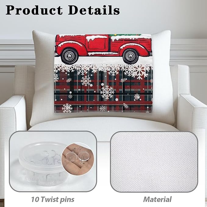 Christmas Decor Truck Recliner Headrest Protector Wear Resistant Head Rest Cover for Recliner Soft Sofa Arm and Head Protectors for Home Couch Loveseats Decoration 2pcs