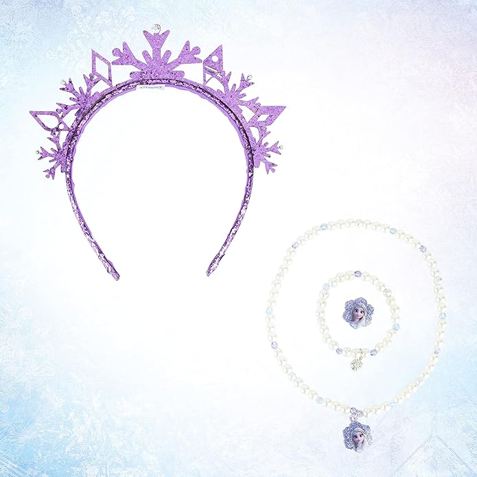 LUV HER Frozen Princess Dress Up Accessory Set - Jewelry Set - Princess Elsa Tiara Set - Giftable Box - Birthday Gifts For Girls - Holidays Gift - Girl Toys Dress Up Kit - Ages 3+