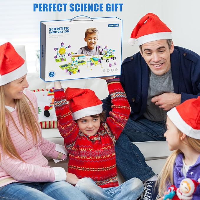 Science Robotics Kit with Solar Panel Sensor Fan Lamp Accessories, Educational STEM Robot Building Toys Projects for Kids, DIY Science Experiments Engineering Kit Gifts for Boys Girls Age 6+