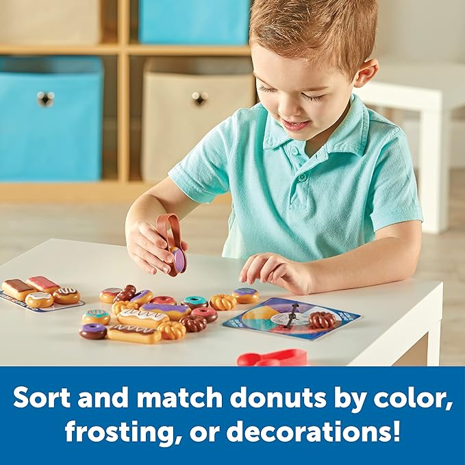 Learning Resources Grab That Donut!, 39 Pieces, Ages 3+,Fine Motor Game, Toddler Learning Toys,Toddler Toys, Educational Games for Kids, Preschool Games,Donut Toys