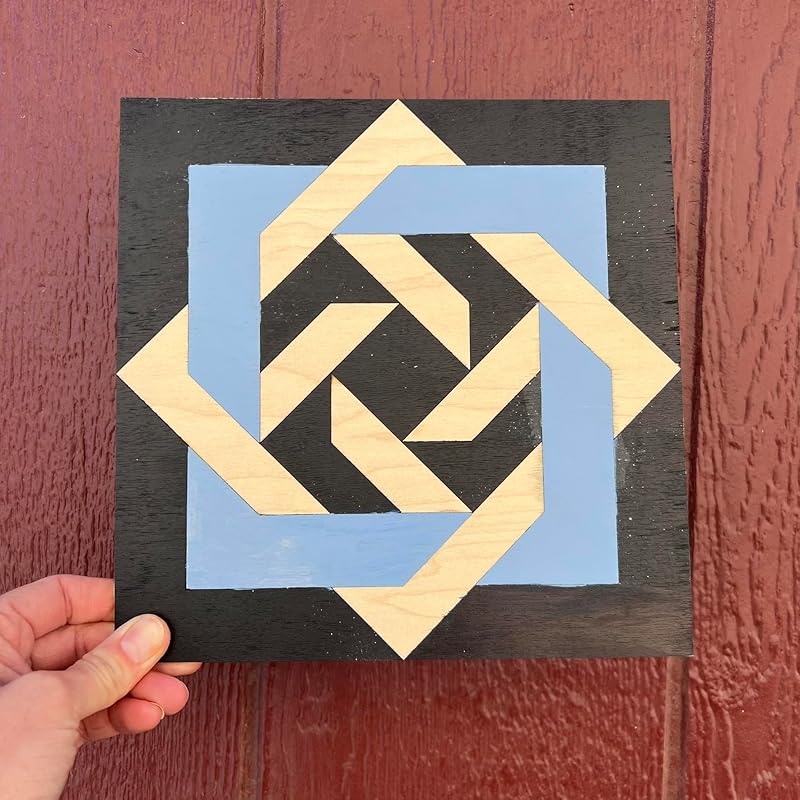 Unfinished Barn Quilt Kit Tangled Square Wooden Sign to Paint, Country Decor Wall Art Painting Wood Quilts Block Kits (6 inches, Slip Knot) AVTRBoutique