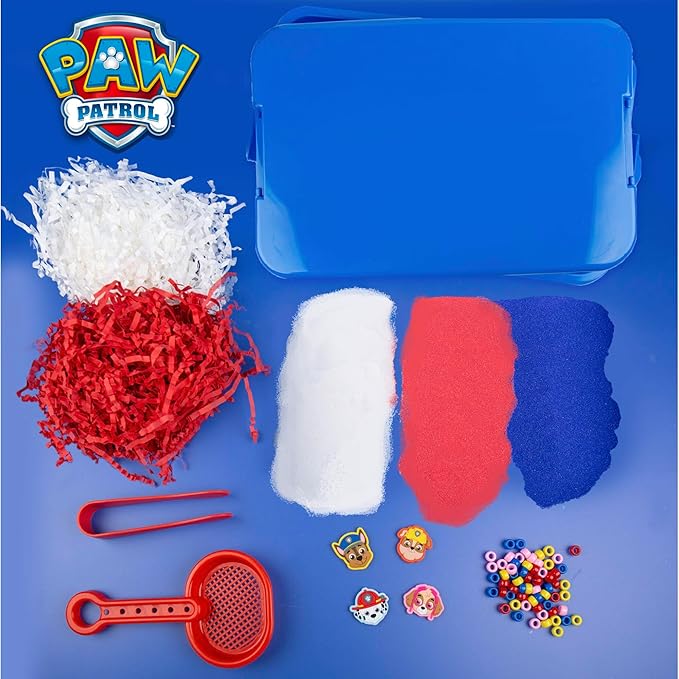 Official Paw Patrol Seek & Find Sensory Bin, Ready-to-Use Sensory Toys, Sensory Bin for Kids with Lid, Play Sand, Scoops & Tongs, Paw Patrol Toys, Sensory Toys for Toddlers 3-4