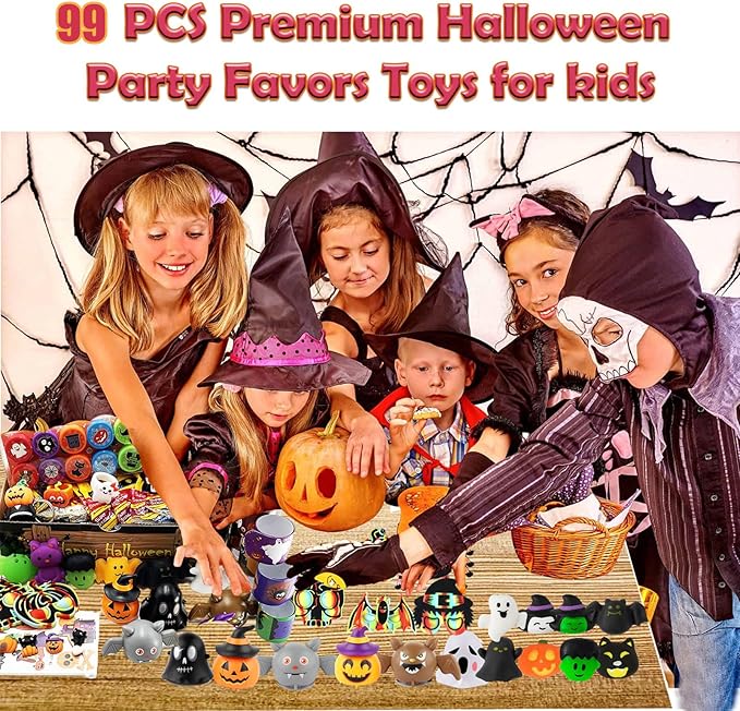 Premium Halloween Party Favors Toys for kids,Assortment Cute Supplies Toys,School Classroom Rewards, Prizes, Trick or Treat Bag Stuffers