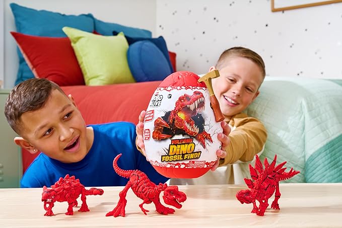 Robo Alive Volcano Dino Fossil Find T-Rex by ZURU Boys Age 5+ Dig and Discover, STEM -Excavate Prehistoric Fossils, Educational Toys, Great Science Kit Gift (T-Rex)
