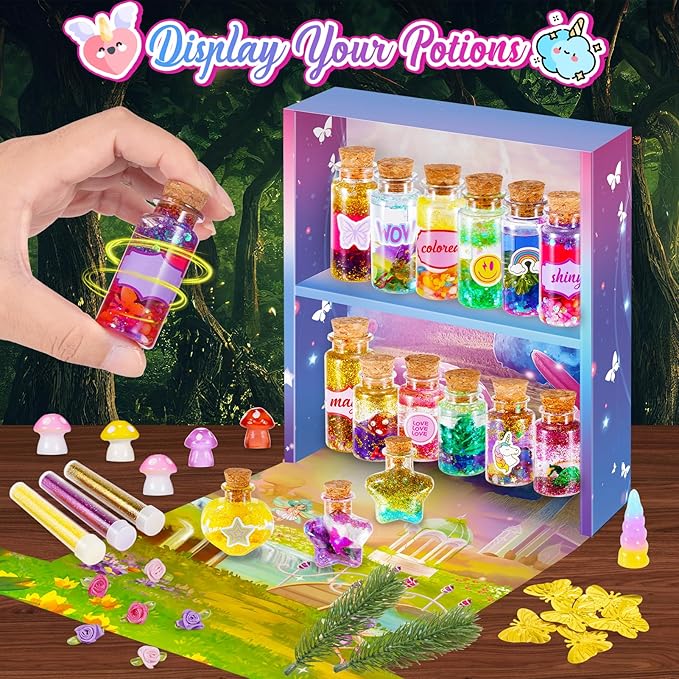 Potions Craft Kit for Kids - Magic Mix Kit 20 Bottles, Halloween Party Decorations,Gift for Christma, Birthday, Creative Art Craft Kit for Girls Boys 6 7 8 9 10 Year Old