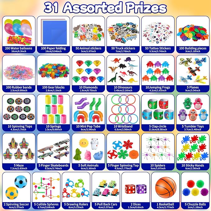 nicknack 1000PCS Party Favor for Kids Birthday Goodie Bag Fillers Classroom Prizes Box Toy Assortment Pinata Fillers