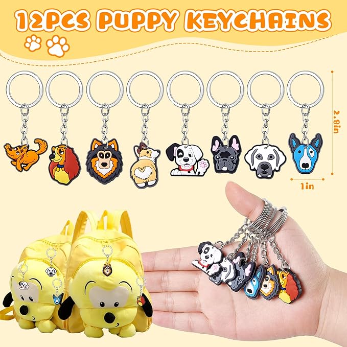 Dog Party Favors Birthday Supplies, Puppy Drawstring Bag Keychain Silicone Bracelet Tattoo Sticker, Paw Birthday Party Favor Goodie Bag Stuffers Fillers Classroom Rewards for Kids