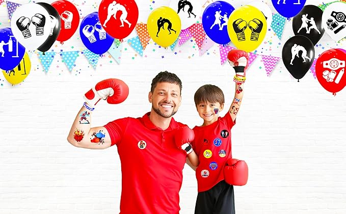 CupaPlay 24PCS Boxing Rubber Bracelets - Suitable for Boxing Fan Sports Match Themed Party Supplies Decorations Birthday Baby Shower Silicone Wristbands Party Favors