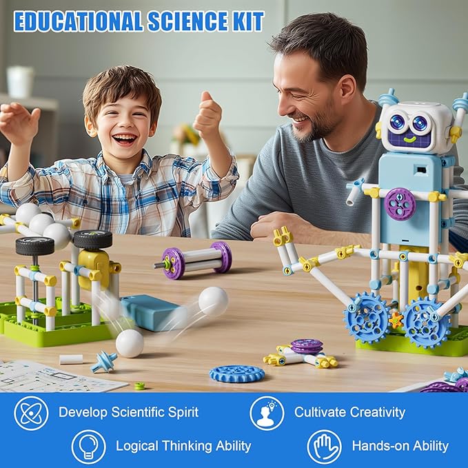 Science Robotics Kit with Solar Panel Sensor Fan Lamp Accessories, Educational STEM Robot Building Toys Projects for Kids, DIY Science Experiments Engineering Kit Gifts for Boys Girls Age 6+