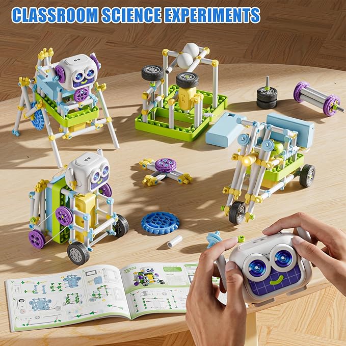 Science Robotics Kit with Solar Panel Sensor Fan Lamp Accessories, Educational STEM Robot Building Toys Projects for Kids, DIY Science Experiments Engineering Kit Gifts for Boys Girls Age 6+