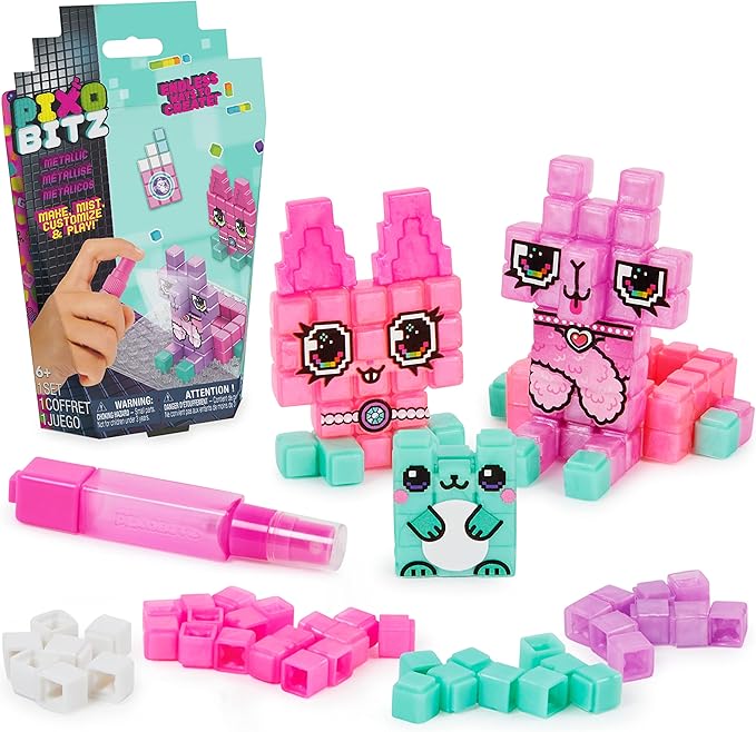Metallic Pack with 156 Exclusive Water Fuse Beads, Decos and Accessories, Makes 3D and 2D Creations with No Heat, Arts and Crafts Kids Toys