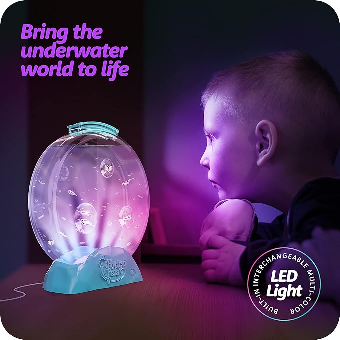 Live Sea Pets Habitat Kit, Light Up Tank - Science Experiments Kits - Educational STEM Kids Toys for Boys & Girls Age 6, 7, 8, 9, 10-12+ Year Old Toy Gifts - Hatch & Grow Aquatic HDROPT