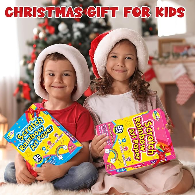 RMJOY Rainbow Scratch Off Paper for Kids: Easter Crafts Gifts for Kids 60pcs Magic Arts Supplies for Age 3-12 Teen Toys Games for Valentines Birthday Christmas Basket Stuffers |Party Favors(Boys)
