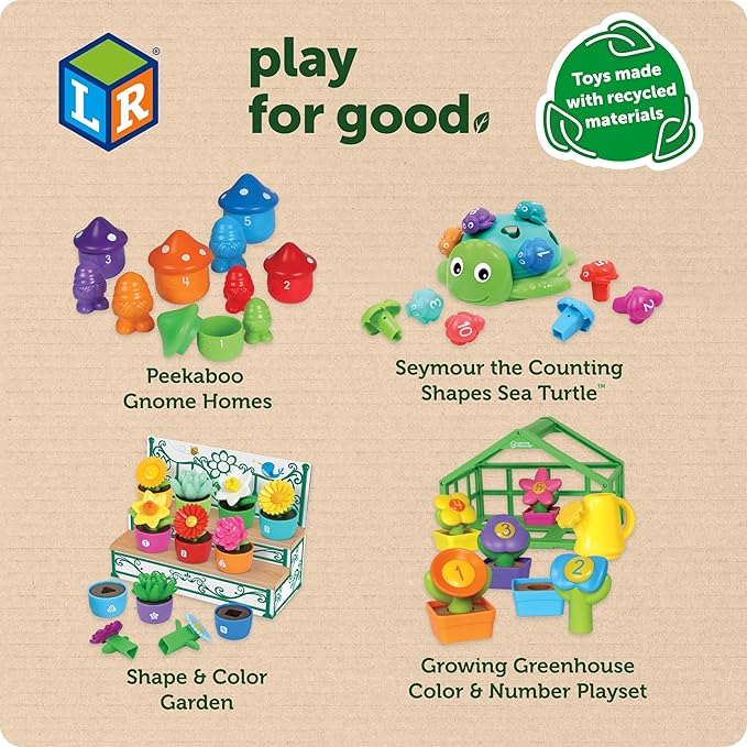 Learning Resources Seaside Pounding Bench, 1 Year Old Birthday Gift, Whack a Mole Game, Montessori Toys for 1 Year Old, Ages 18 Months+, 2 Pieces