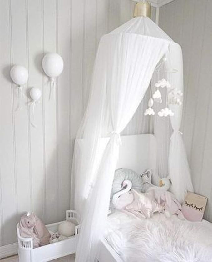 ESUPPORT Dome Princess Bed Canopy Round Lace Mosquito Net Play Tent Hanging House Decoration Lace Netting Curtains for Indoor Outdoor