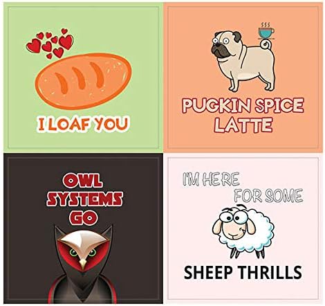 Creanoso Silly Funny Puns Stickers (10-Sheet) – Total 120 pcs (10 X 12pcs) Waterproof, Unique Personalized Themes Designs, DIY Decoration Art Decal for Boys & Girls, Children, Teens