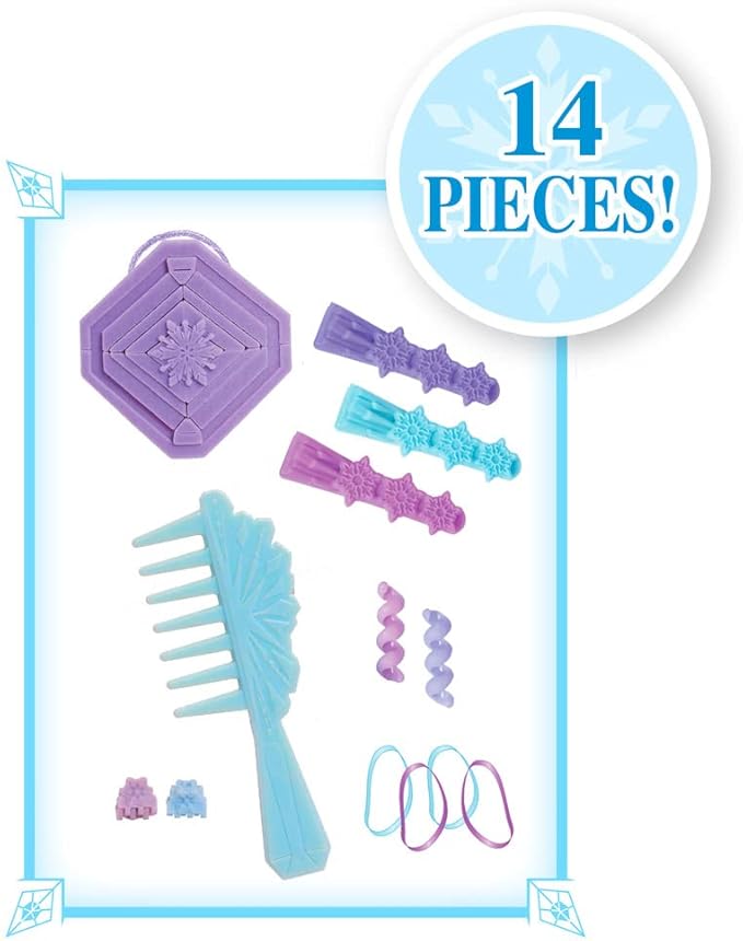 Disney 2 Elsa Styling Head, 18-Pieces Include Wear and Share Accessories, Blonde, Hair Styling for Kids, Officially Licensed Kids Toys for Ages 3 Up by Just Play