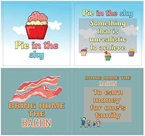 Creanoso Funny Food Idioms Stickers Series I (10-Sheet) – Individual Small Size 2.1 x 2. Inches, Cool Themes Designs, DIY Decor Art Decal for Boys & Girls, Children, Teens